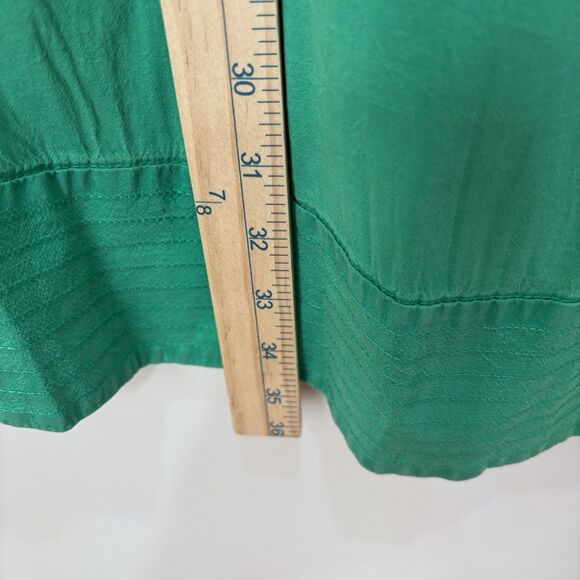 Calypso Christiane Celle 100% Silk Shift Dress M Kelly Green Airy Beach Resort - Picture 3 of 9